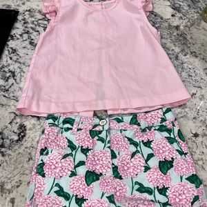 Crown & Ivy Pink and Green Kids Matching Set Top is Zucchini Kids